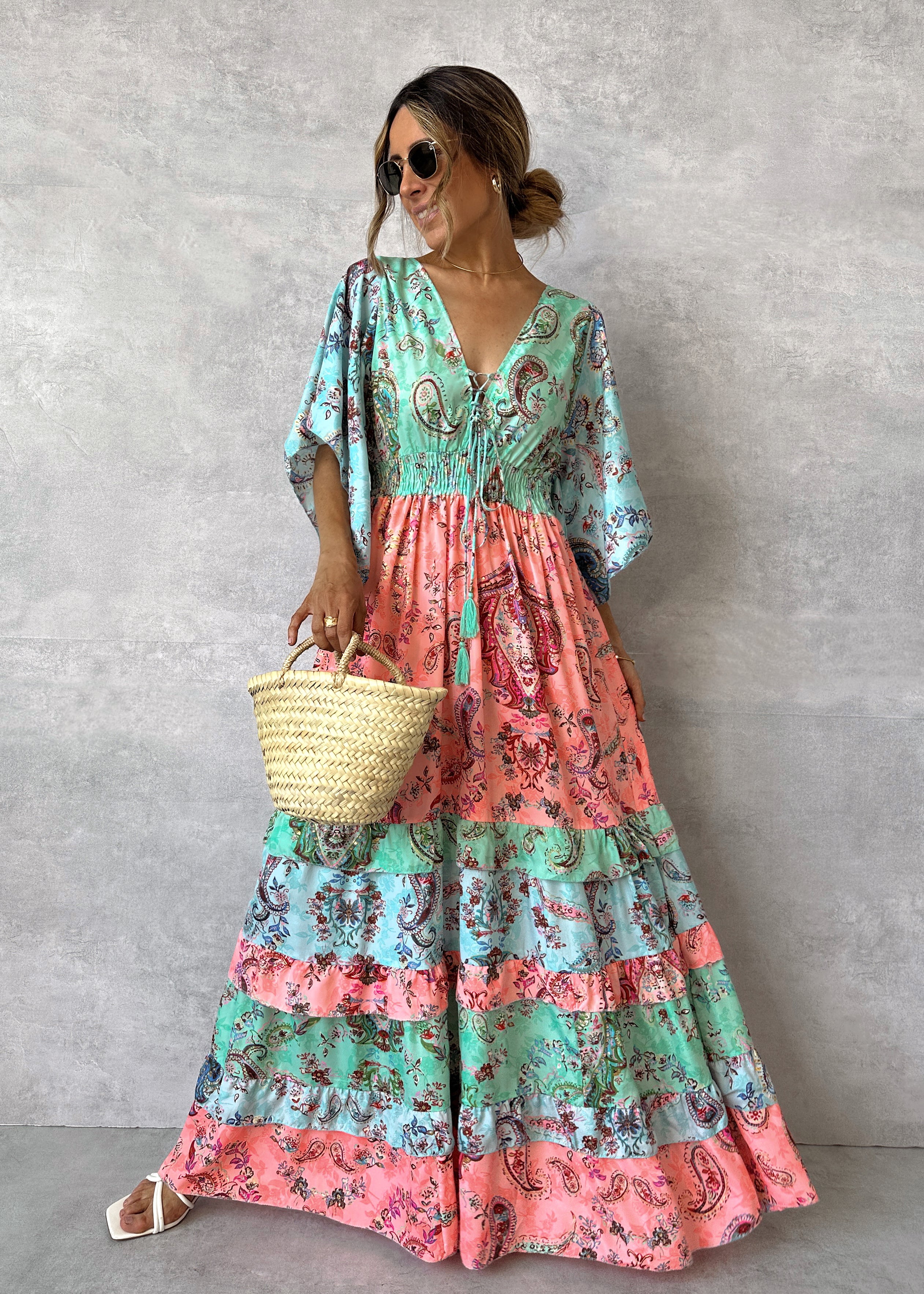 Maxi Dress Maxi Vestido Boho Chic BOHO PRINT MAXI DRESS – OHH FRIDAY